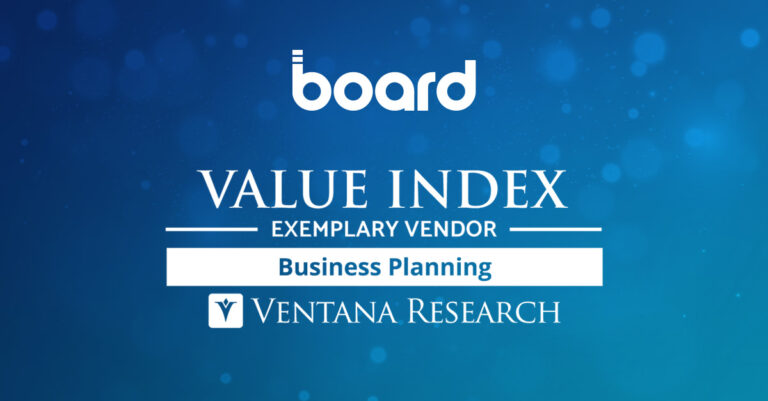 Board International è “Exemplary Vendor” nel Ventana Research 2022 Business Planning Value Index