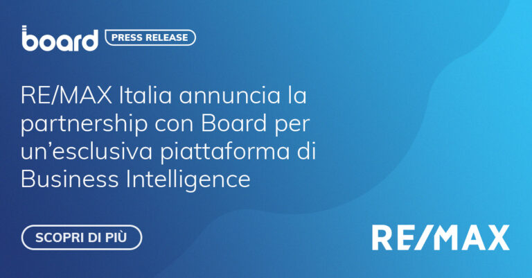 RE/MAX Italia annuncia la partnership con Board per un’esclusiva piattaforma di Business Intelligence