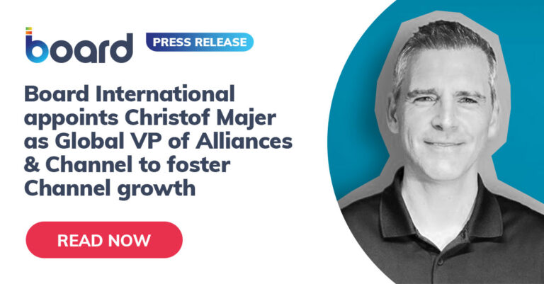 Christof Majer è il nuovo Global Vice President Alliances & Channel di Board International e avrà il compito di promuovere la crescita del canale