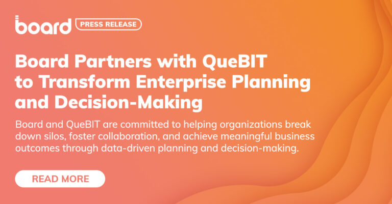 Board Partners with QueBIT to Transform Enterprise Planning and Decision-Making