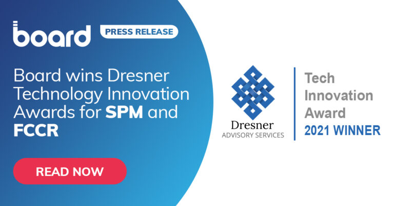 Board è stata premiata da Dresner Advisory Services Technology Innovation per le soluzioni di Sales Performance Management e di Financial Consolidation, Close Management & Reporting