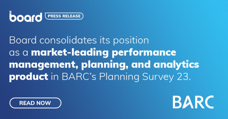 Board consolidates its position as a market-leading performance management, planning, and analytics product in BARC’s Planning Survey 23