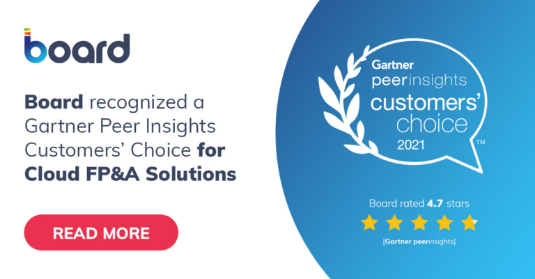 Board International a été désigné par Gartner Peer Insights comme le choix privilégié des utilisateurs de solutions Cloud pour la Planification et l’Analyse Financière (FP&A)